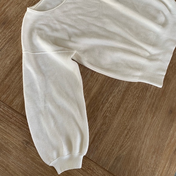 Free People Creamy White Slouchy Ribbed Sweater - Picture 8 of 12